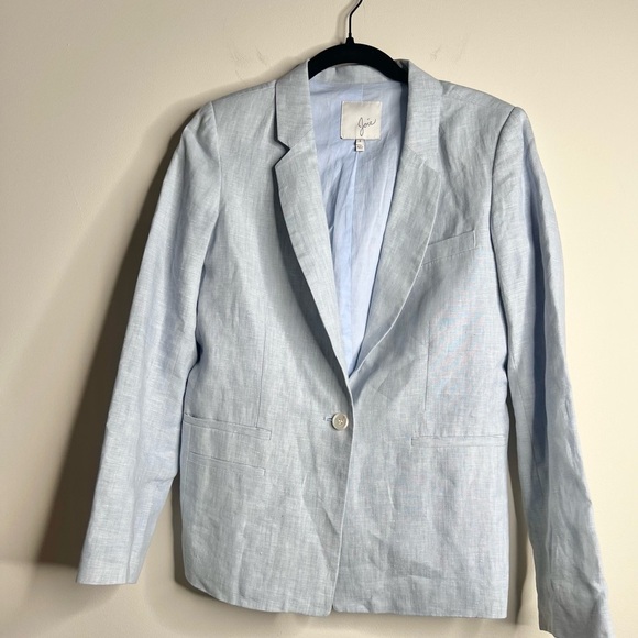 Joie Mehira Linen Blazer Ice Blue Size 4 - Picture 7 of 10